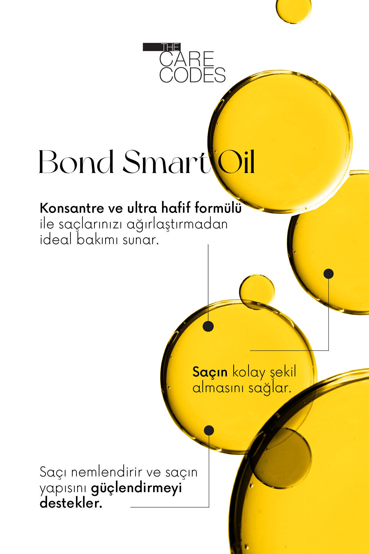 The Care Codes 50 ml Bond Smart Oil Tüm Saç Tipleri İçin Parlaklık ve Yumuşaklık Sağlayan Yağ — TYC8OZEEHN169755138041901 — تصویر 3 از 5