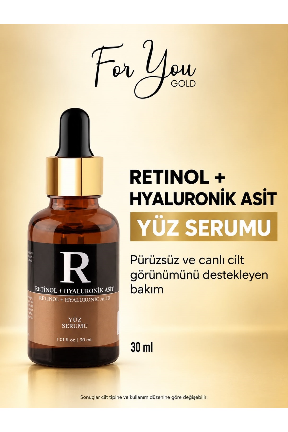 Retinol Içeren Leke Ve Kırışıklık Karşıtı, Aydınlatıcı Ve Nemlendirici Serum 30 ml — RET01 — تصویر 2 از 8