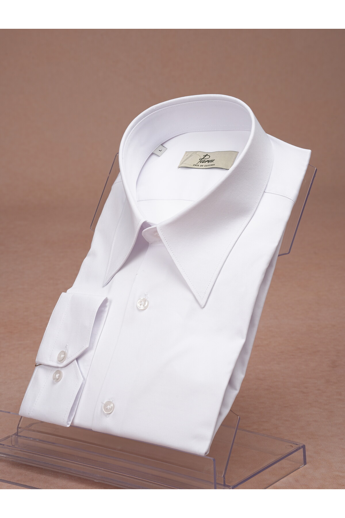 Premium İtalyan Stil Slim Fit Sivri Yaka Erkek Gömlek — سفید XPRZG2038 — تصویر 3 از 8