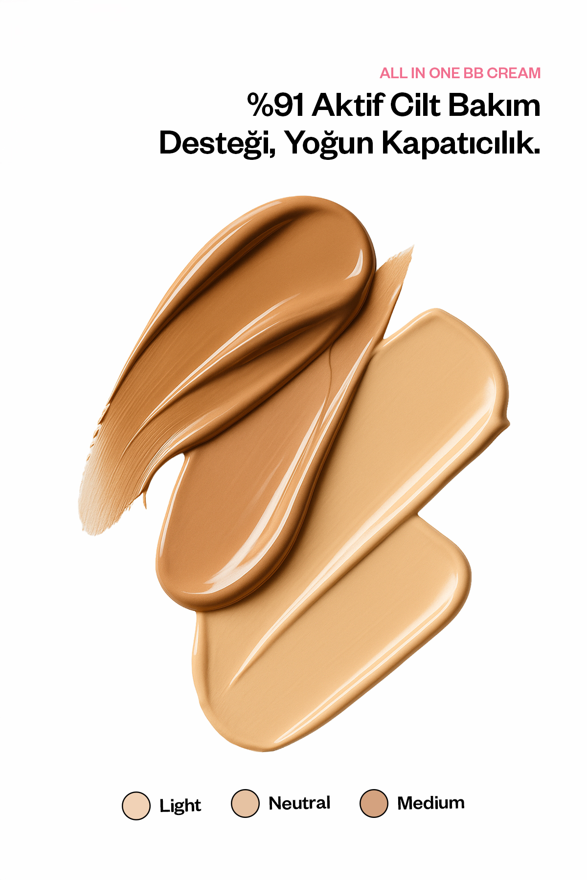 کرم BB SPF50 با پوشش بالا، تنظیم کننده رنگ، حاوی پپتید، سرامید، نیاسینامید و ویتامین E - رنگ متوسط (گندمی) 50ml