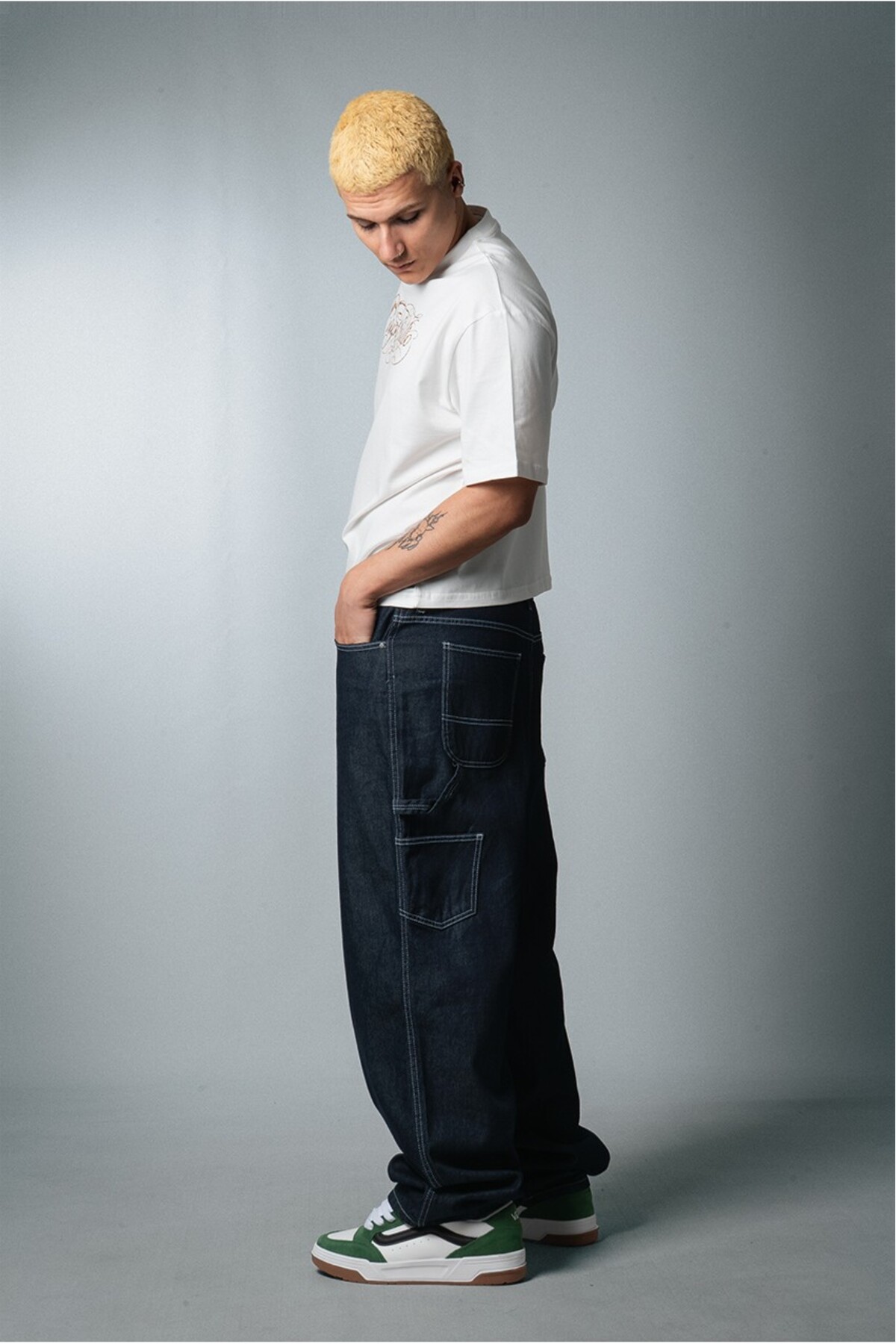 Raw Carpenter Super Baggy Erkek Jean Pantolon — رنگارنگ CR1017LCBY — تصویر 5 از 8