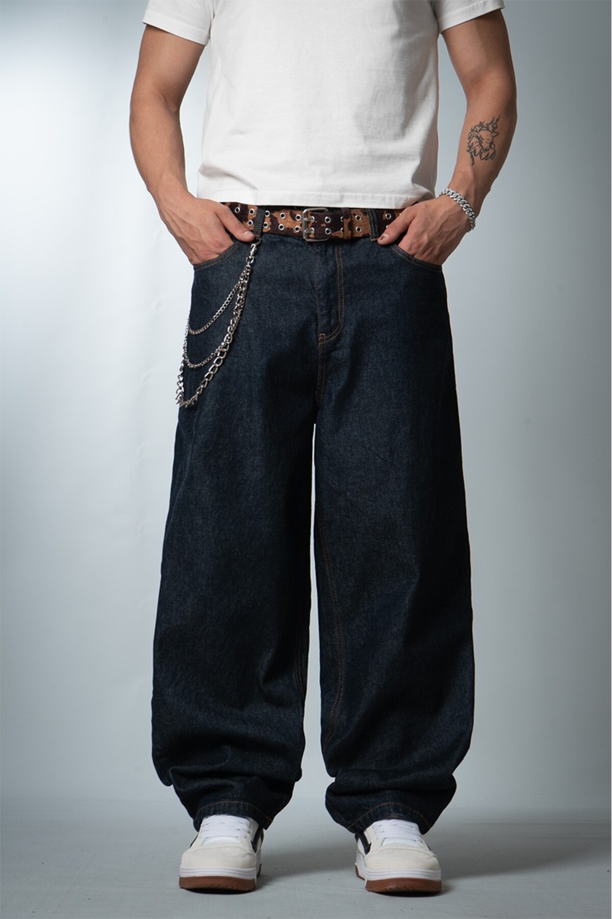 Mass Cut Super Baggy Erkek Jean Pantolon — رنگارنگ CR1012LCSR