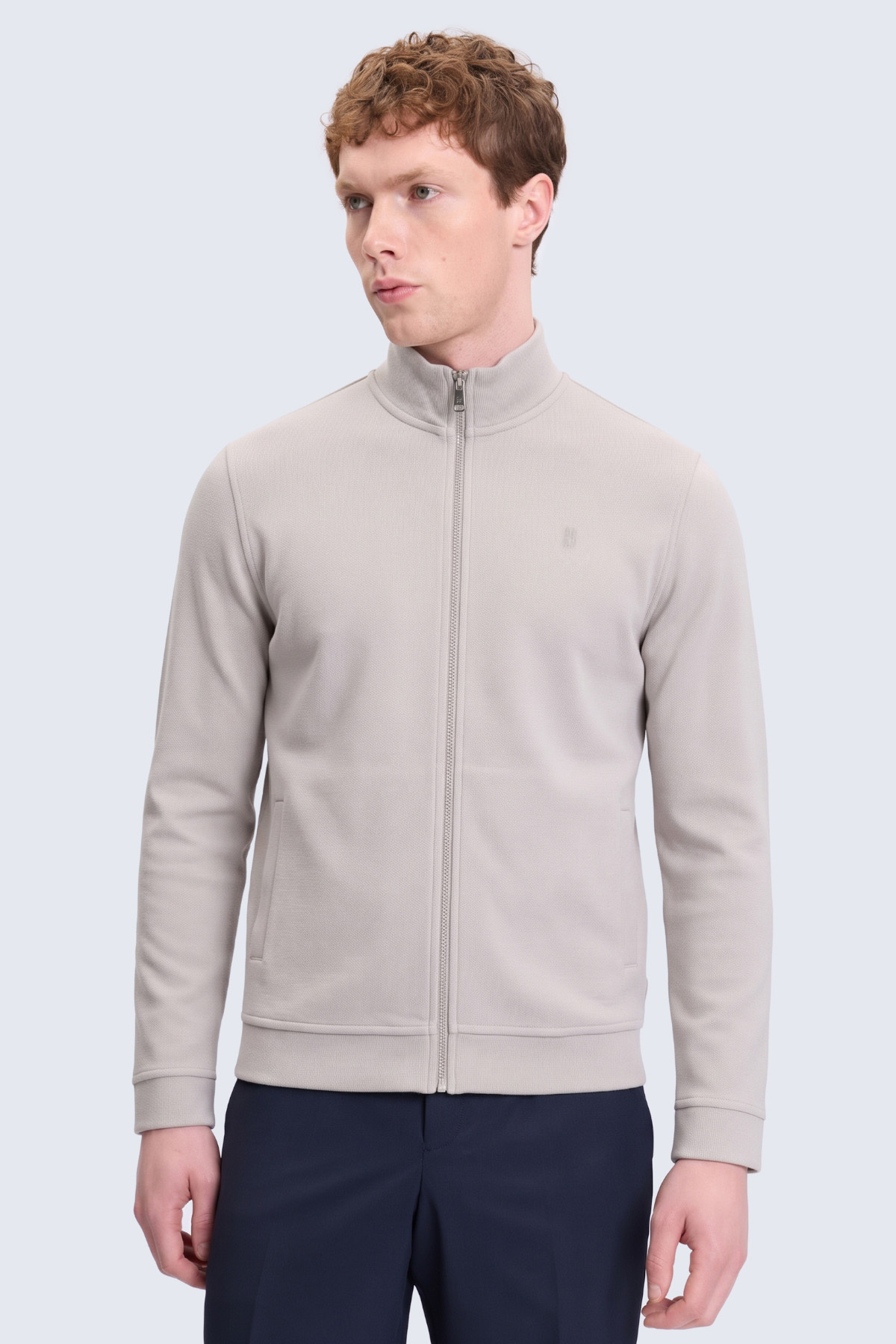 Hatemoğlu Ekru Regular Fit Fermuarlı Yarım Balıkçı Yaka 100% Pamuk Triko Hırka — رنگارنگ 31173020000B