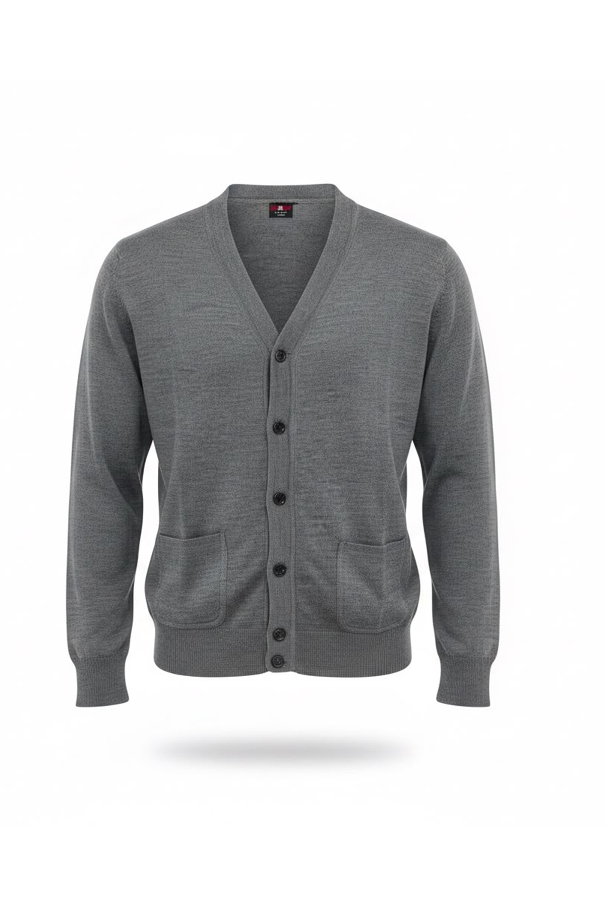 Erkek %100 Cotton V Yaka Düğmeli Hırka-Süveter Yandan Cepli Triko Günlük Şık Rahat Kesim — خاکستری KFDSJMKLFDSMKDLNDFSNMDS10011 — تصویر 2 از 2