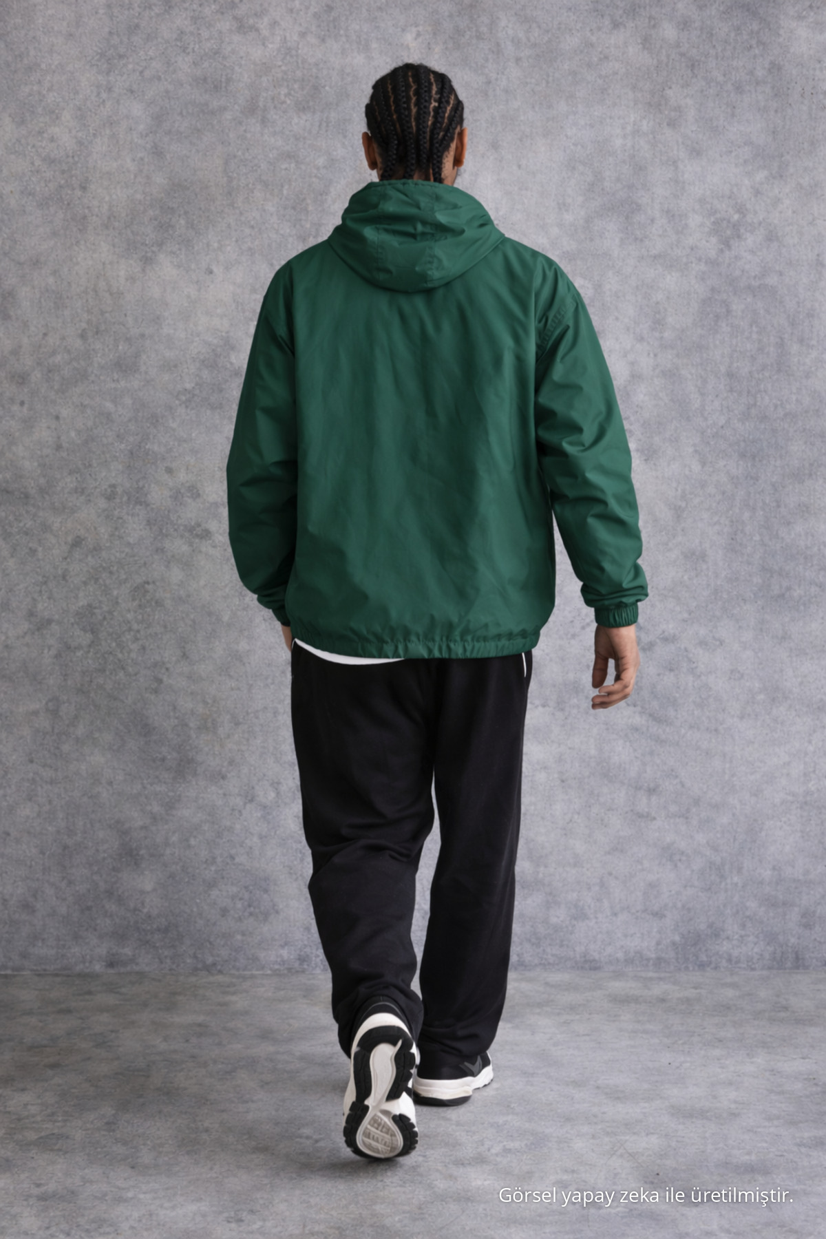 Erkek Comfort Fit Astarlı Salaş Yeşil Yağmurluk & Rüzgarlık — سبز 61991DMJG — تصویر 6 از 6