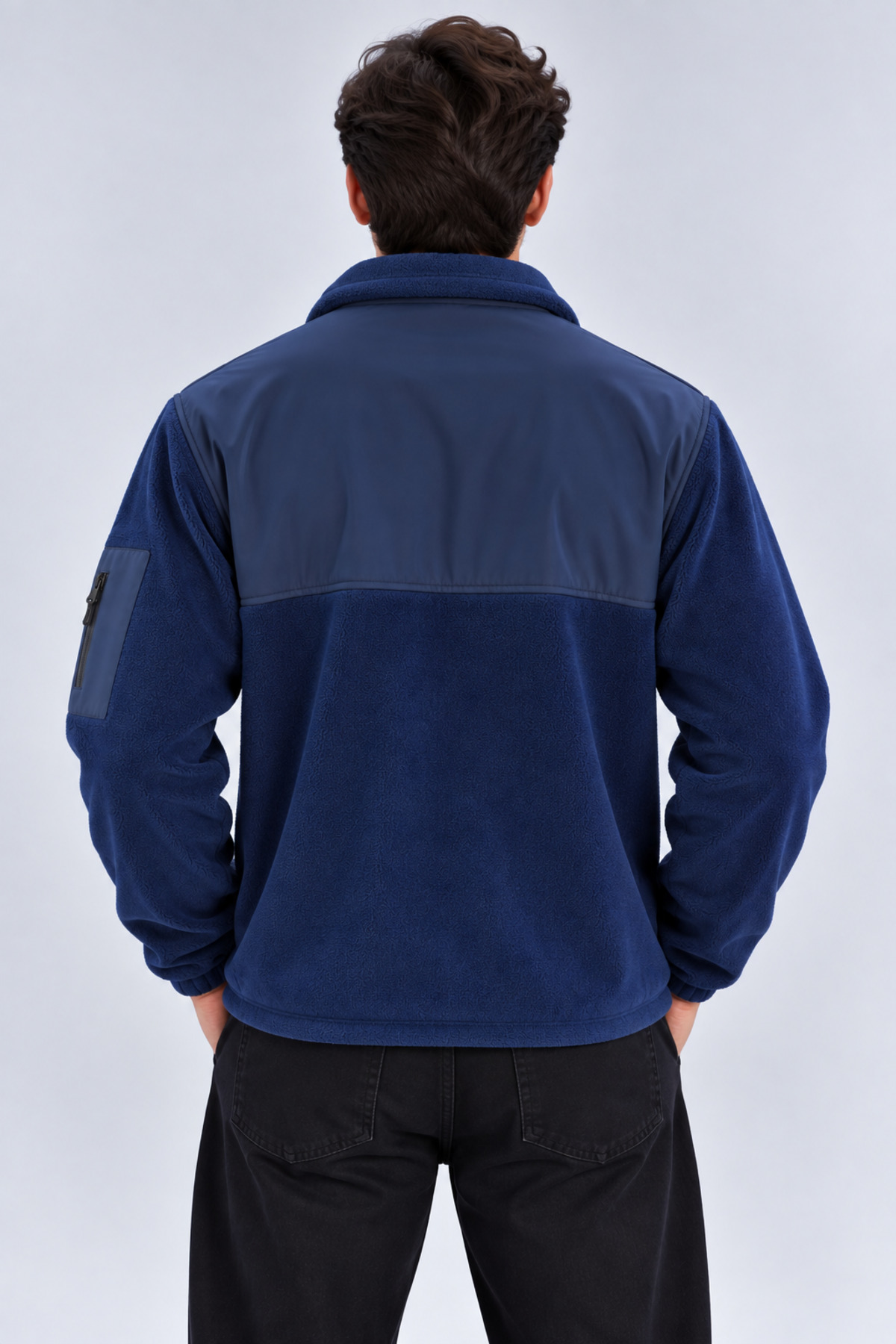 Erkek Softshell Polar Ceket Su Geçirmez Tam Fermuarlı Rahat Günlük Kullanım — سرمه‌ای PR26-SFP-Q8V3N — تصویر 3 از 4