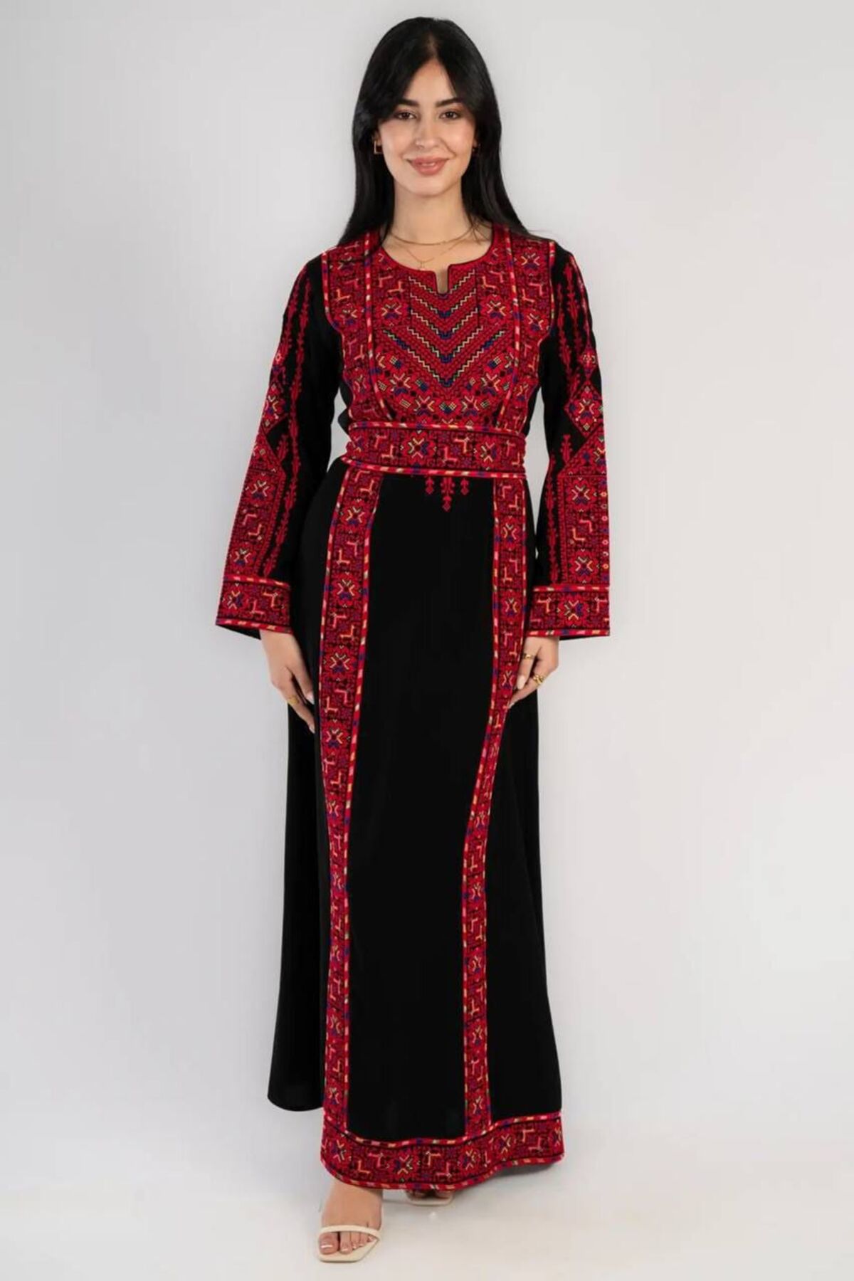 جلابية كريب أسود فاخرة