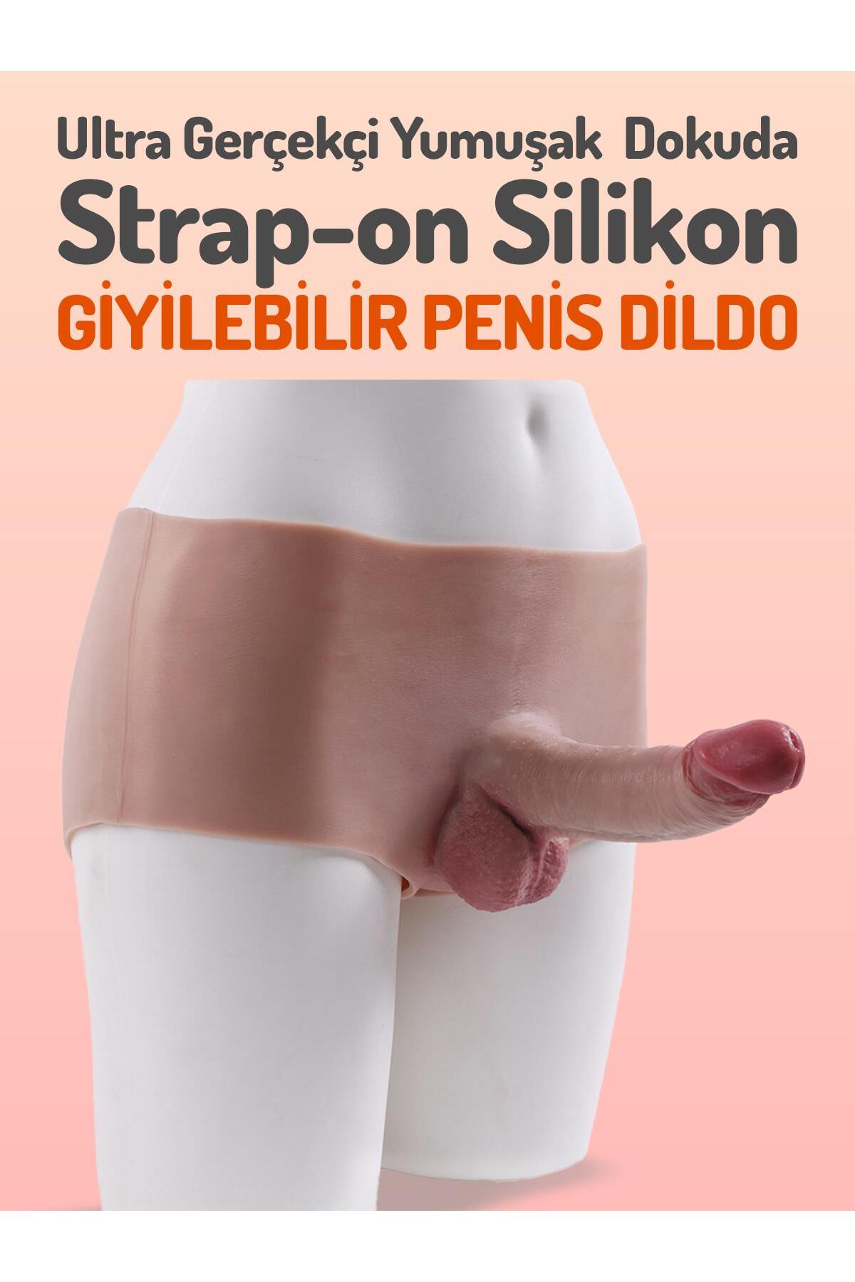 Ultra Gerçekçi Yumuşak İçi Dolu Sıvı Silikon Giyilebilir Penis Anal Erişimli Silikon Strap-On Dildo