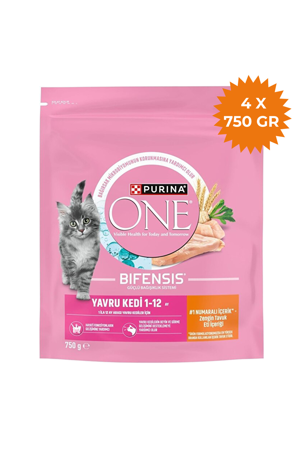 Purina One Tavuklu Yavru Kuru Kedi Maması 4 X 750 Gr