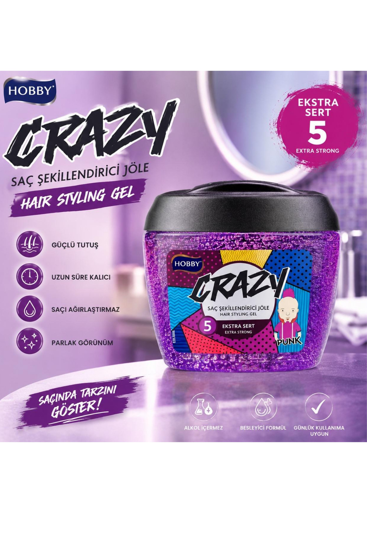 Saç Jölesi Crazy Extra Sert Tutuş 700 ml 2 Adet — NCF--EkstraSert2 — تصویر 2 از 2
