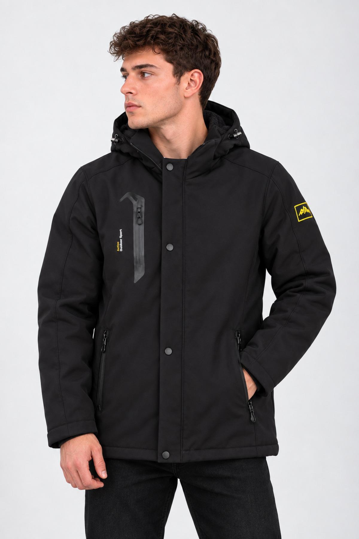 Su ve Rüzgar Geçirmez Outdoor Softshell Kışlık Mont PLDP 3014_50510-1 — رنگارنگ — تصویر 6 از 7