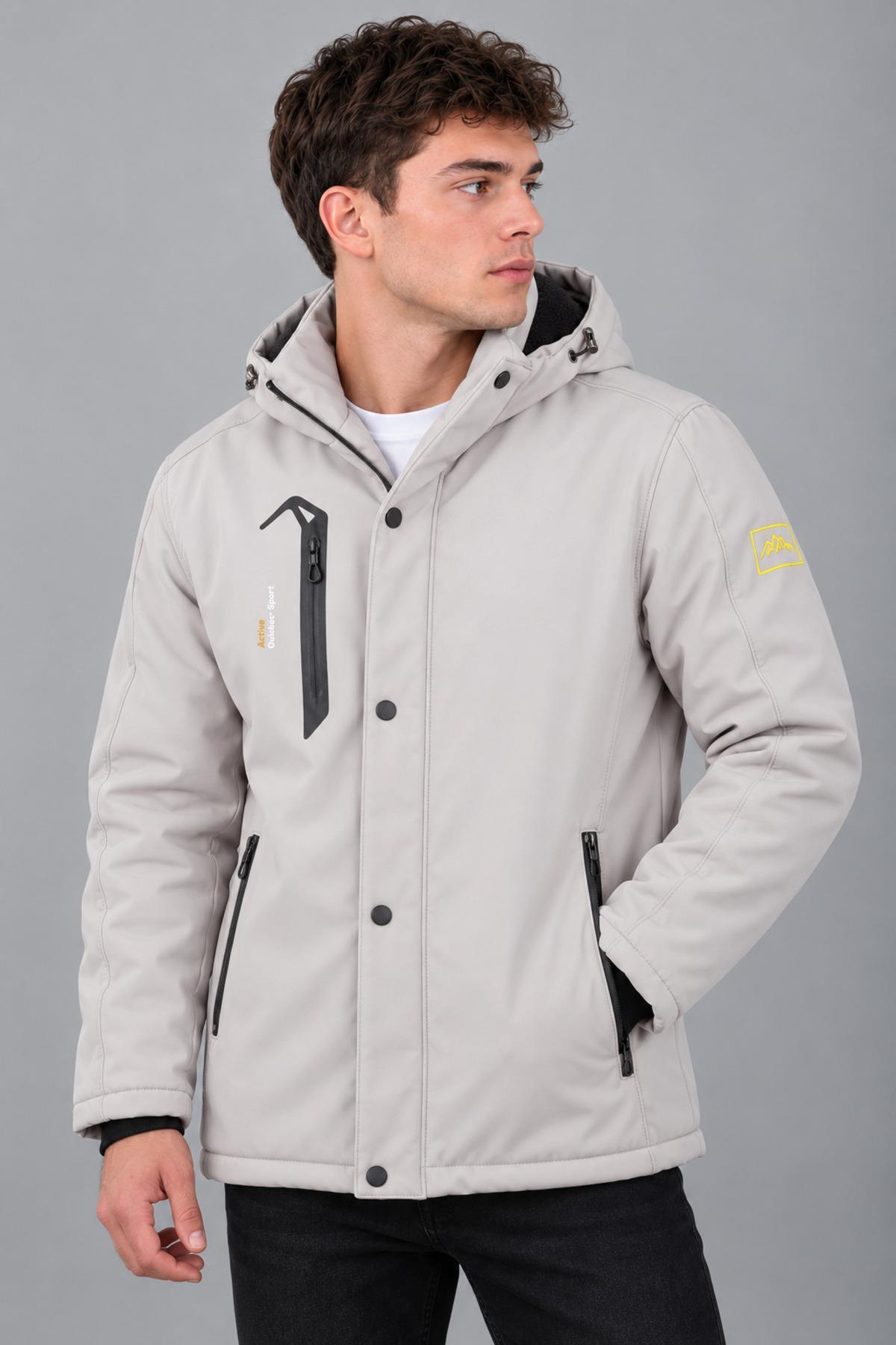 Su ve Rüzgar Geçirmez Outdoor Softshell Kışlık Mont PLDP 3014_50510-1 — رنگارنگ — تصویر 6 از 7