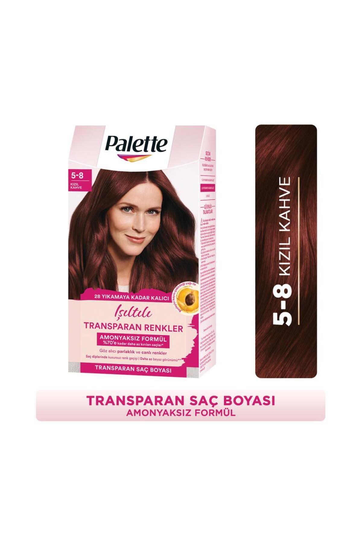 Palette Işıltılı Transparan Renkler 5-8 Kızıl Kahve Saç Boyası — قرمز 3838824441641