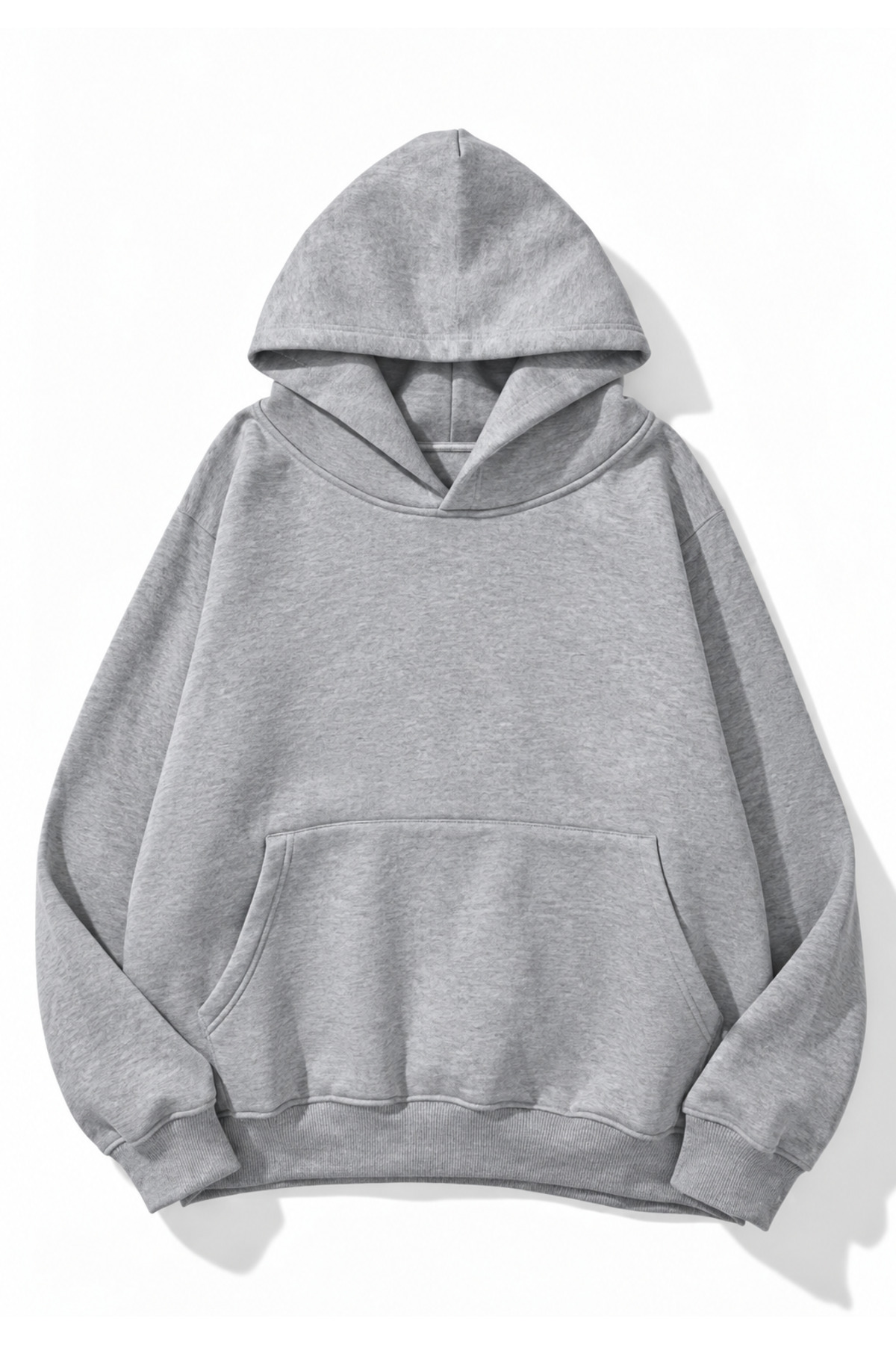 Unisex Yumuşak Dokulu Düz 3 İplik Oversize Sweatshirt – Sade ve Modern Görünüm — خاکستری 3IPLIK-DUZ