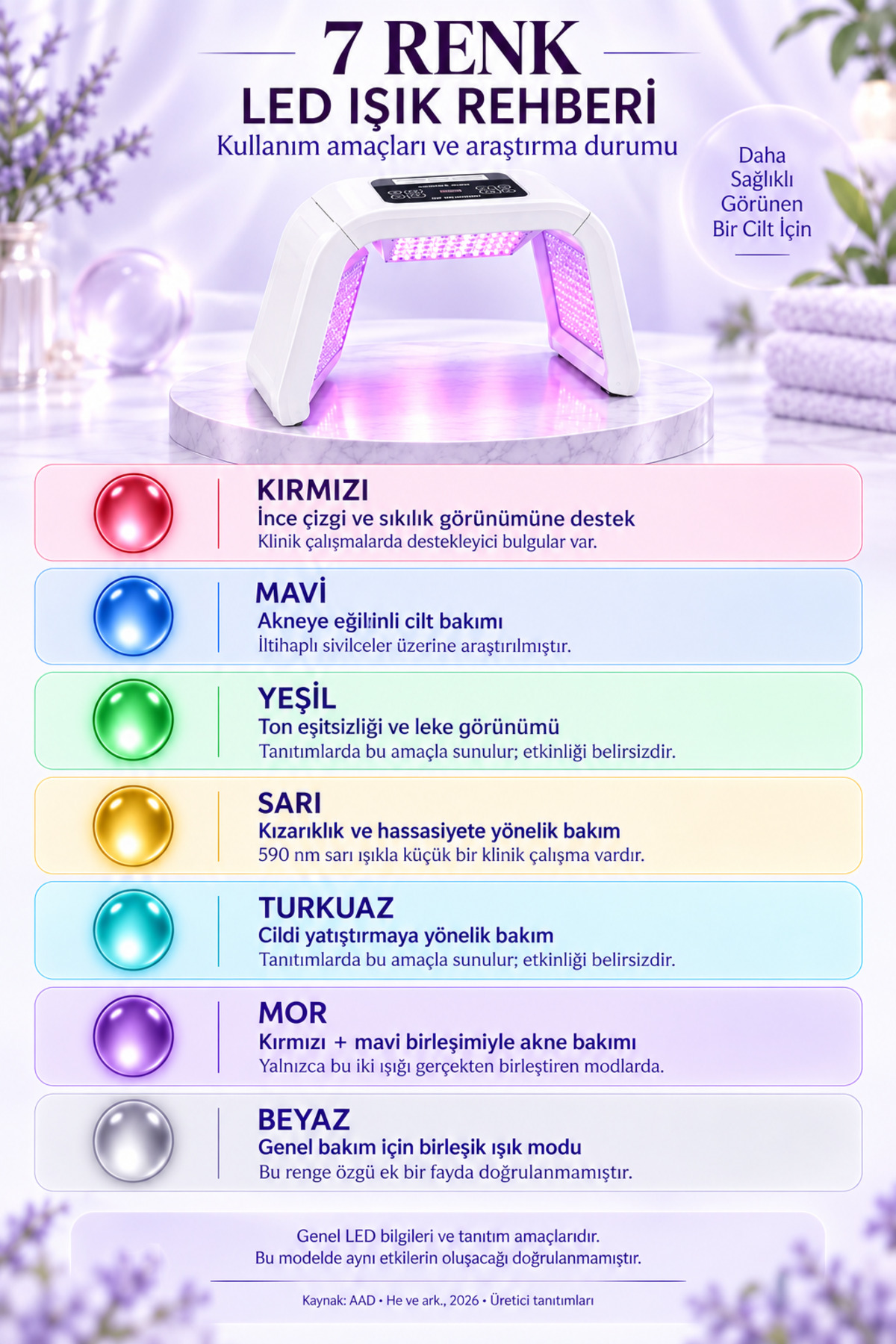 Omega Light Profesyonel LED Işık Terapi Cihazı, Yüz ve Cilt Bakım Maskesi, Kırmızı Mavi Işık, Akne Leke Kırışıklık Bakımı, Fototerapi, Koruyucu Gözlük ve Adaptör Dahil — سفید DF-LM03 — تصویر 2 از 8