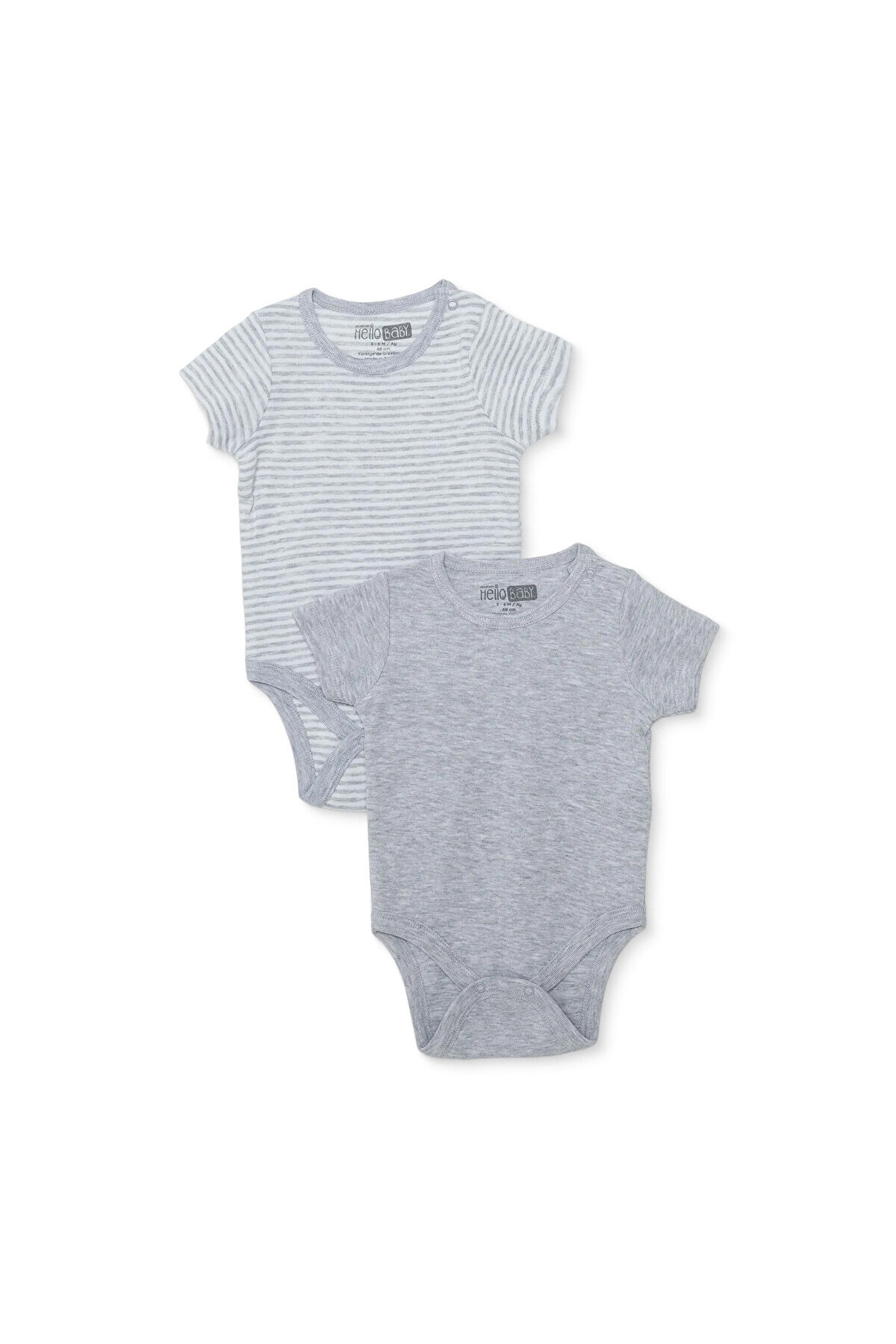 ebebek Hello Baby HelloBaby Erkek Bebek 2li Body Çıtçıtlı Çıtçıtlı Yaka Kısa Kol
