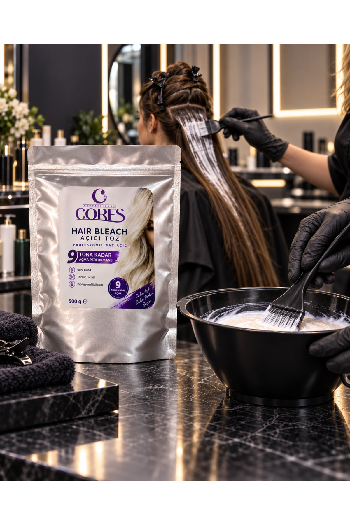 Hair Bleach Saç Açıcı Toz 500g | 9 Ton'a Kadar — C0RFSLIGHT1000 — تصویر 2 از 4