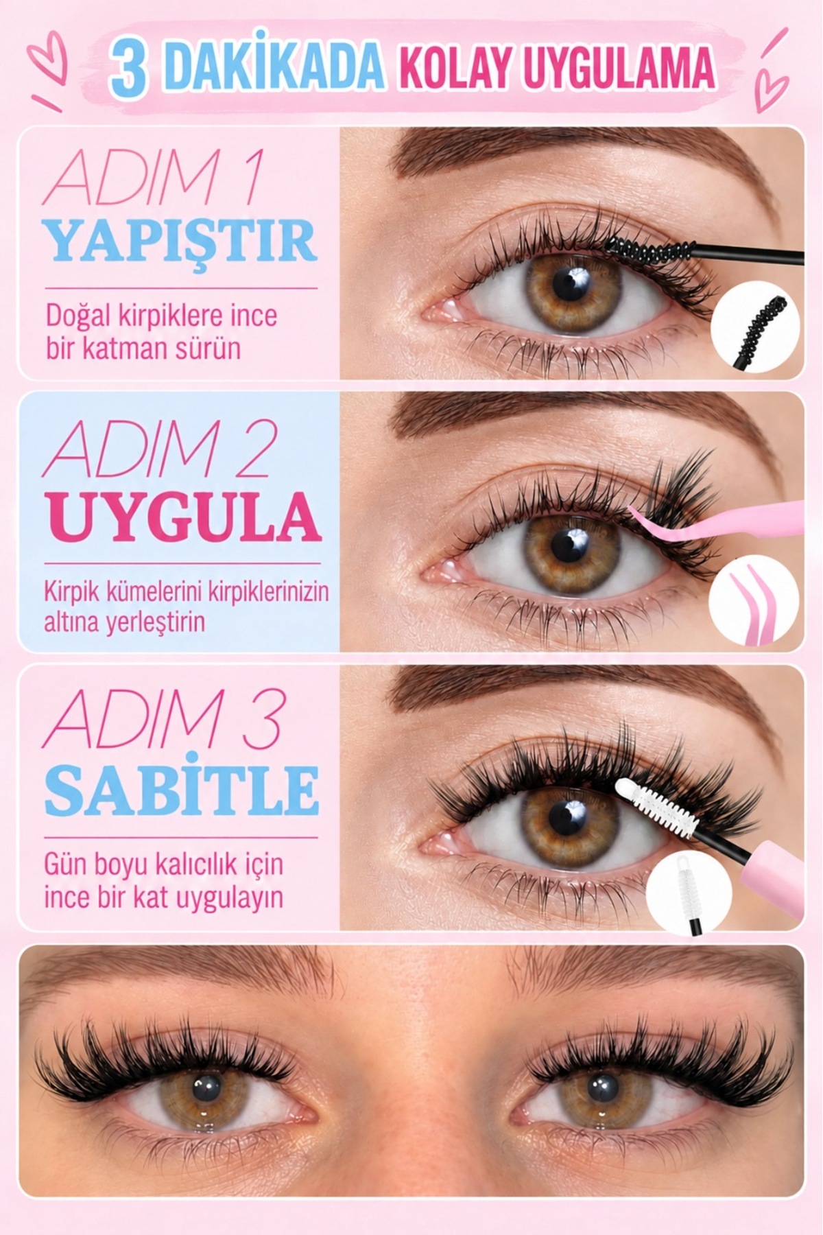 Takma Kirpik Peri Uç Tasarımlı Manga Kirpik Görünümlü Takma Kirpik - Doğal ve Etkileyici — DK2610 — تصویر 4 از 4