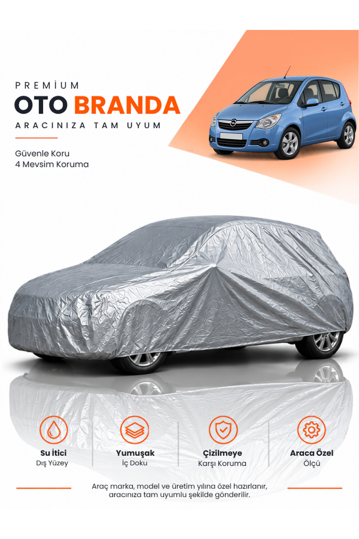 OPEL AGİLA (2008-2014) HATCHBACK Uyumlu Araba Brandası Oto Branda Araba Örtüsü Araç Çadırı