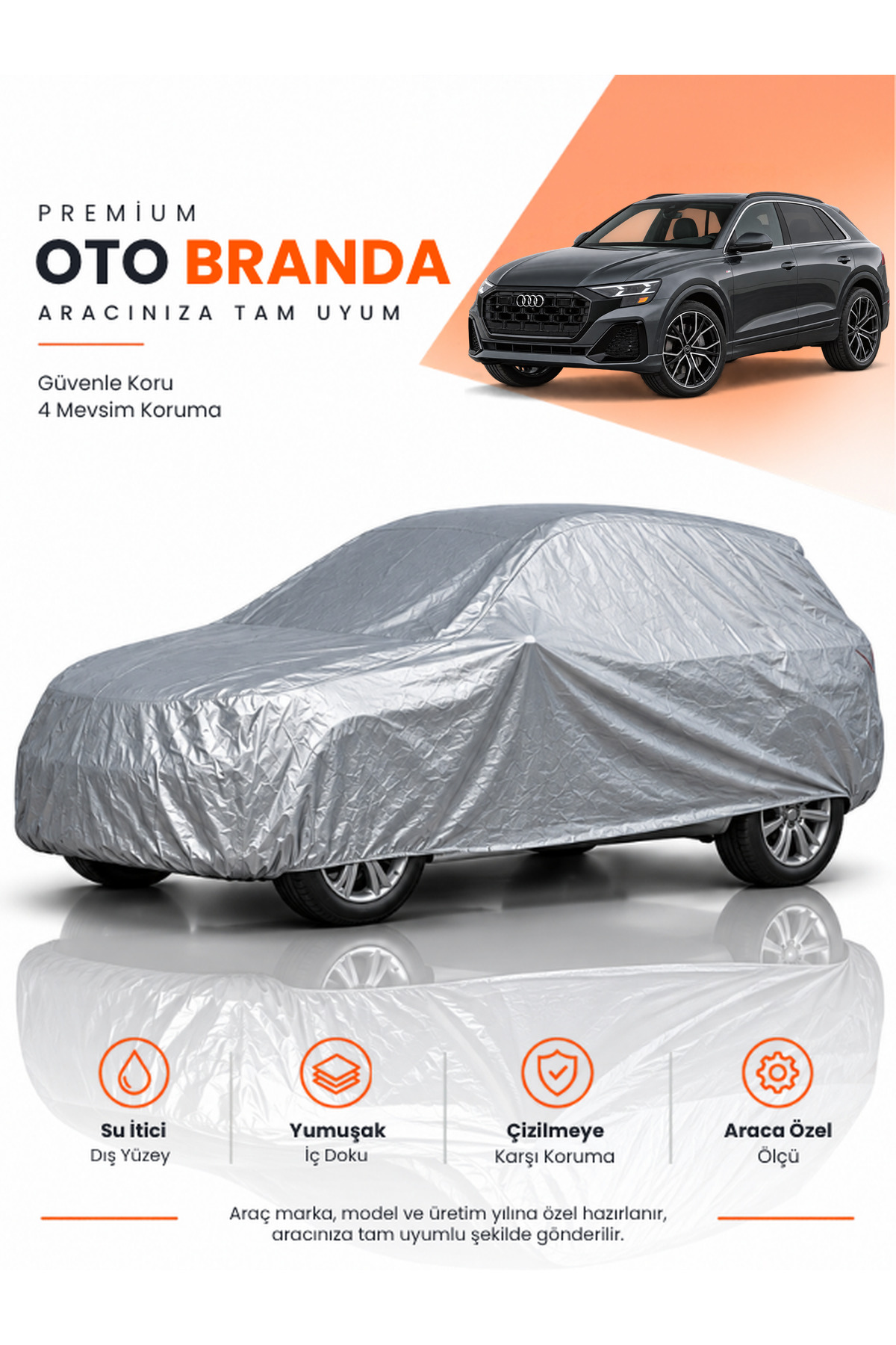AUDİ Q8 (2024-2026) SUV Uyumlu Araba Brandası Oto Branda Araba Örtüsü Araç Çadırı