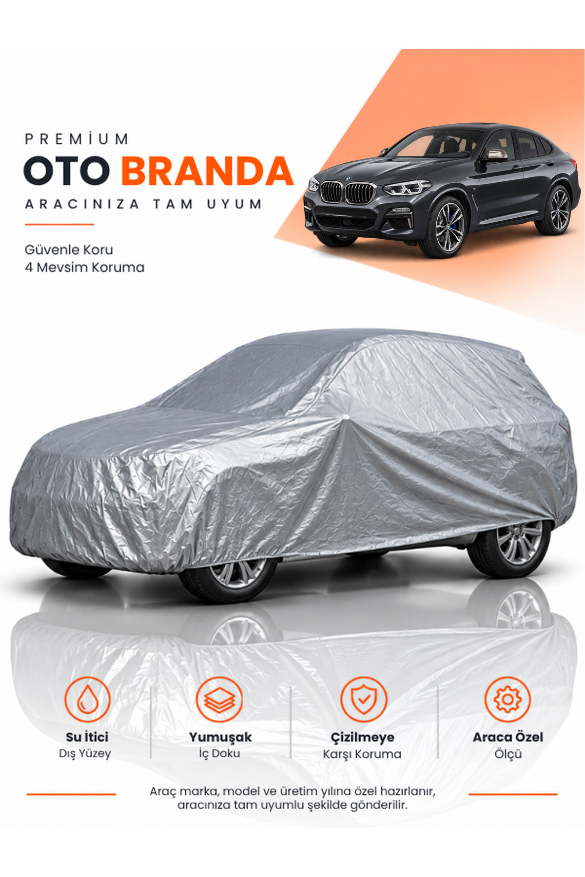 BMW X4 G02 (2020-2025) SUV Uyumlu Araba Brandası Oto Branda Araba Örtüsü Araç Çadırı