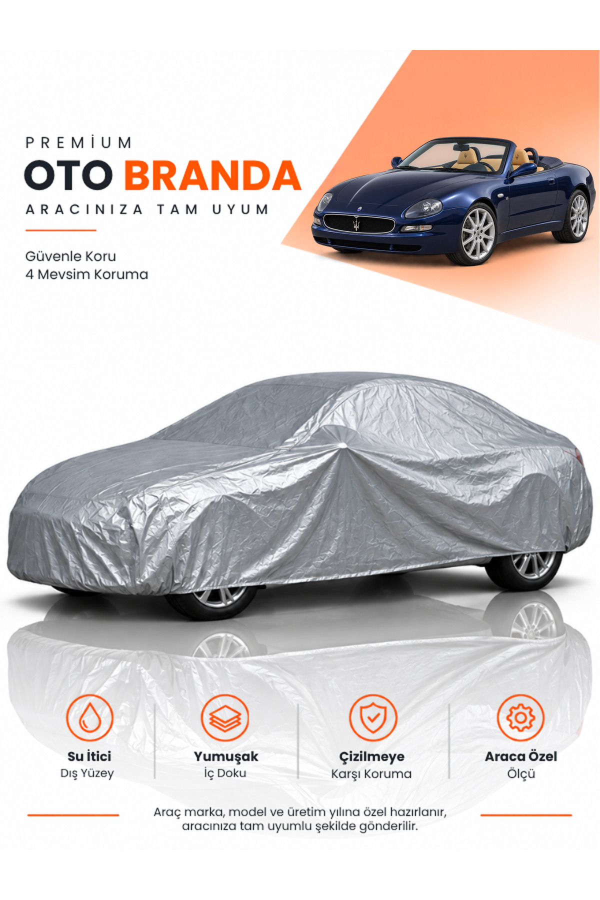 MASERATİ COUPE-SPYDER (2001-2007) COUPE Uyumlu Araba Brandası Oto Branda Araba Örtüsü Araç Çadırı