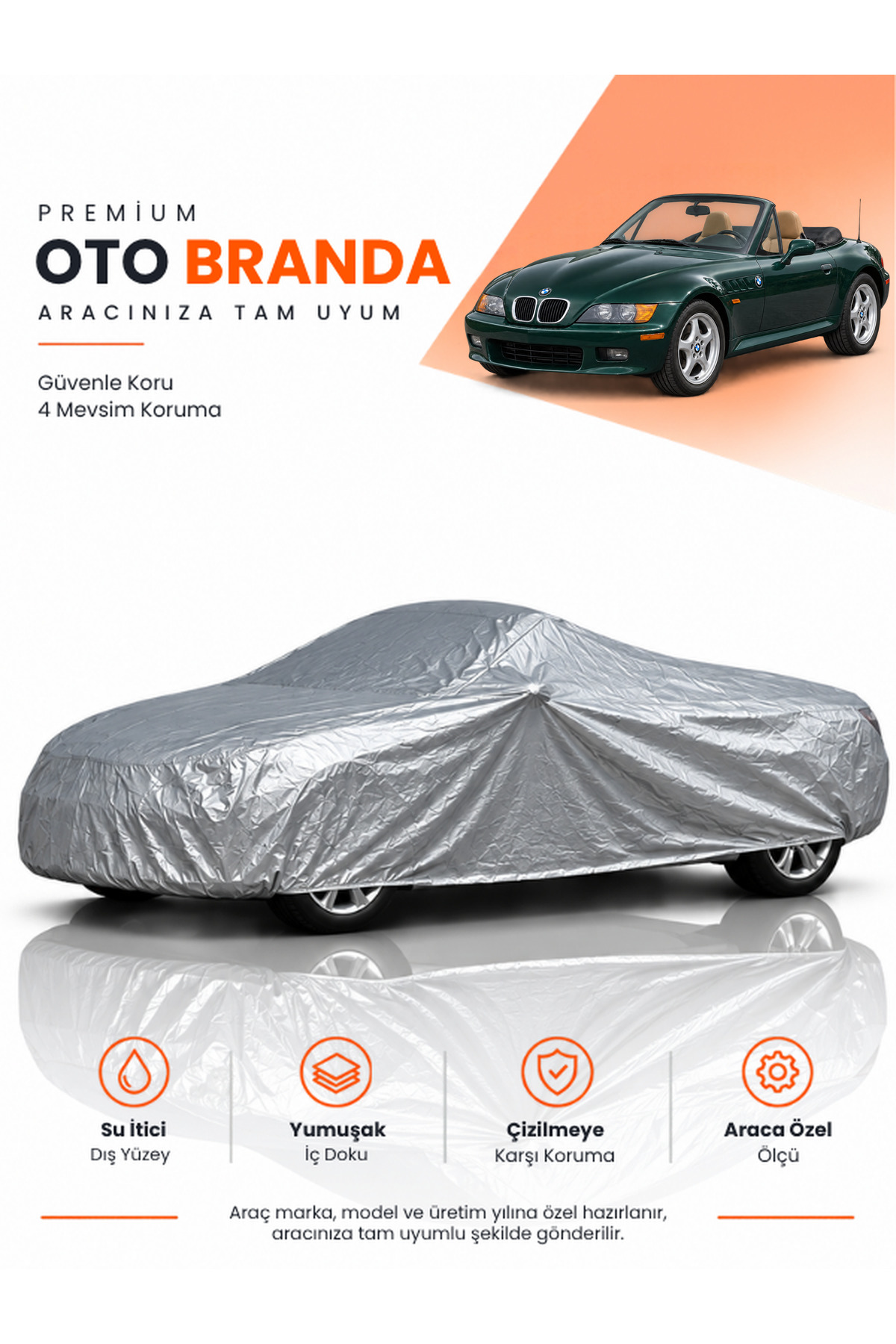BMW Z3 (1995-2002) CABRIO Uyumlu Araba Brandası Oto Branda Araba Örtüsü Araç Çadırı