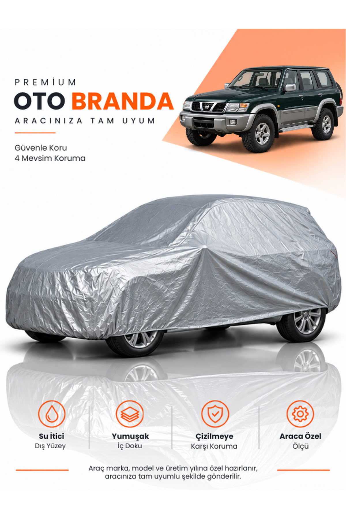 NİSSAN PATROL (1997-2010) SUV Uyumlu Araba Brandası Oto Branda Araba Örtüsü Araç Çadırı