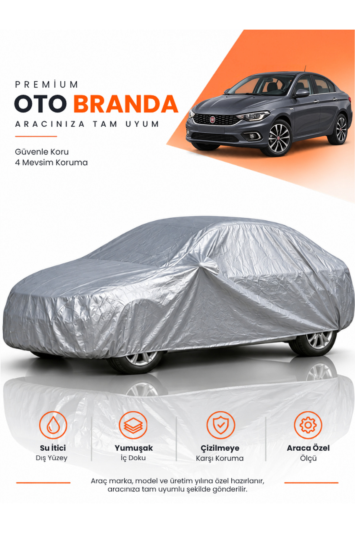 FİAT EGEA (2015-2020) SEDAN Uyumlu Araba Brandası Oto Branda Araba Örtüsü Araç Çadırı