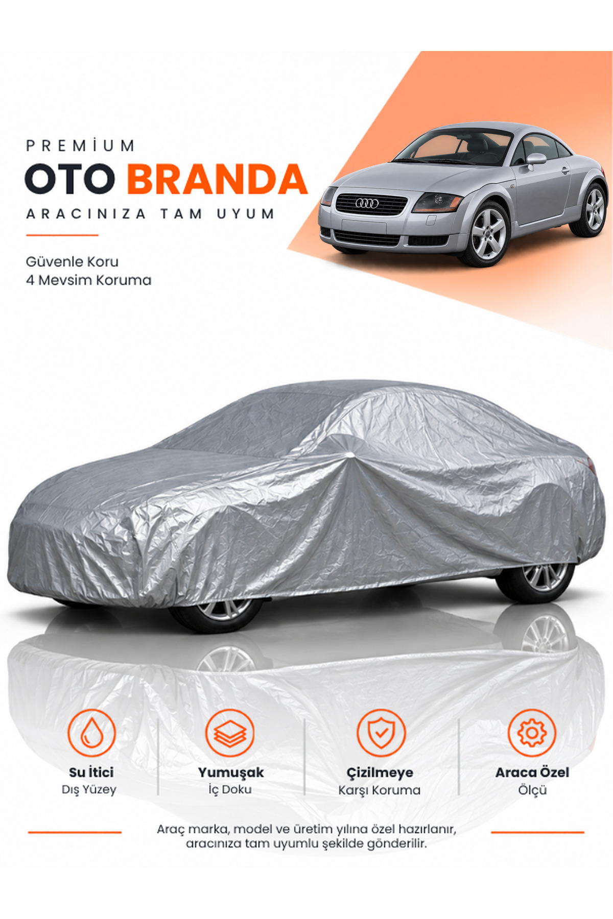 AUDİ TT (1998-2006) COUPE Uyumlu Araba Brandası Oto Branda Araba Örtüsü Araç Çadırı