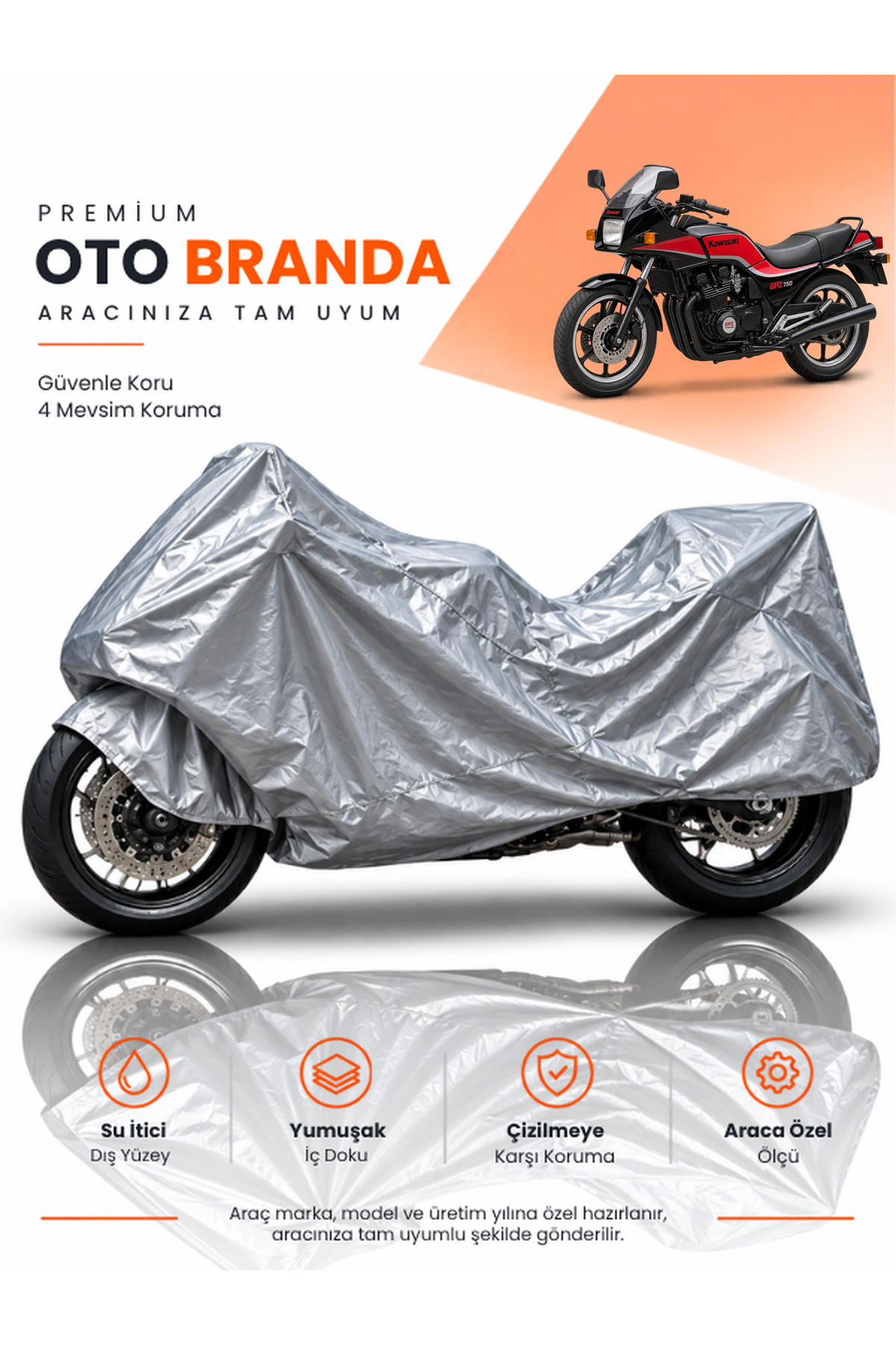KAWASAKİ GPZ (1983-1996) SPOR Uyumlu Motosiklet Brandası Motor Brandası Motor Örtüsü Motor Çadırı