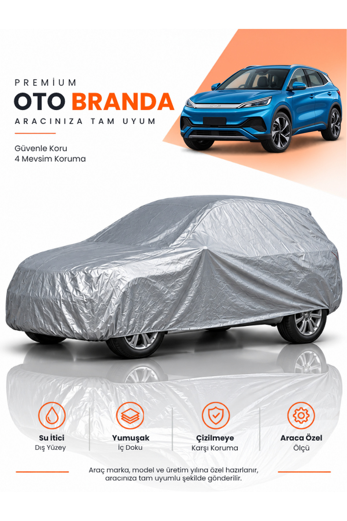 BYD ATTO 3 (2024-2026) SUV Uyumlu Araba Brandası Oto Branda Araba Örtüsü Araç Çadırı