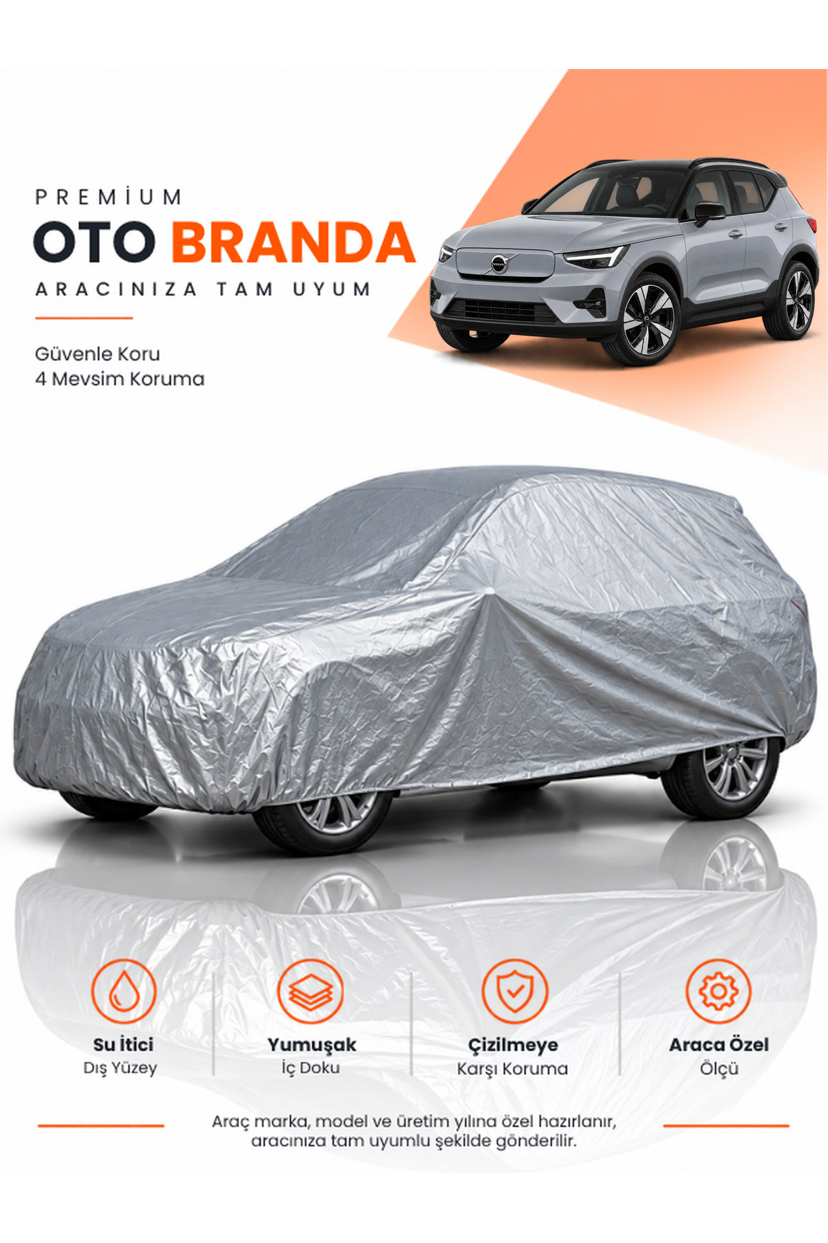 VOLVO EX40 (2025-2026) SUV Uyumlu Araba Brandası Oto Branda Araba Örtüsü Araç Çadırı
