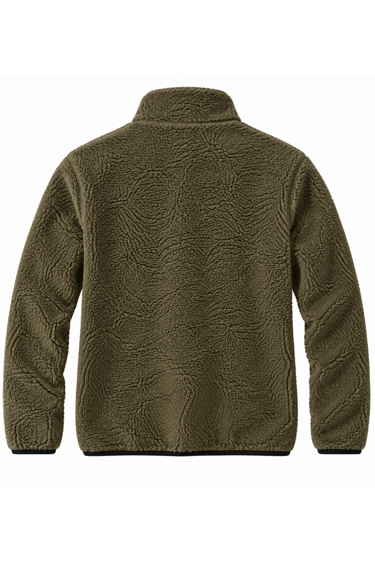 ژاکت مخمل خواب‌دار یونیسکس - پارچه پشمی گرم و نرم — خاکی E0600 — تصویر 2 از 2