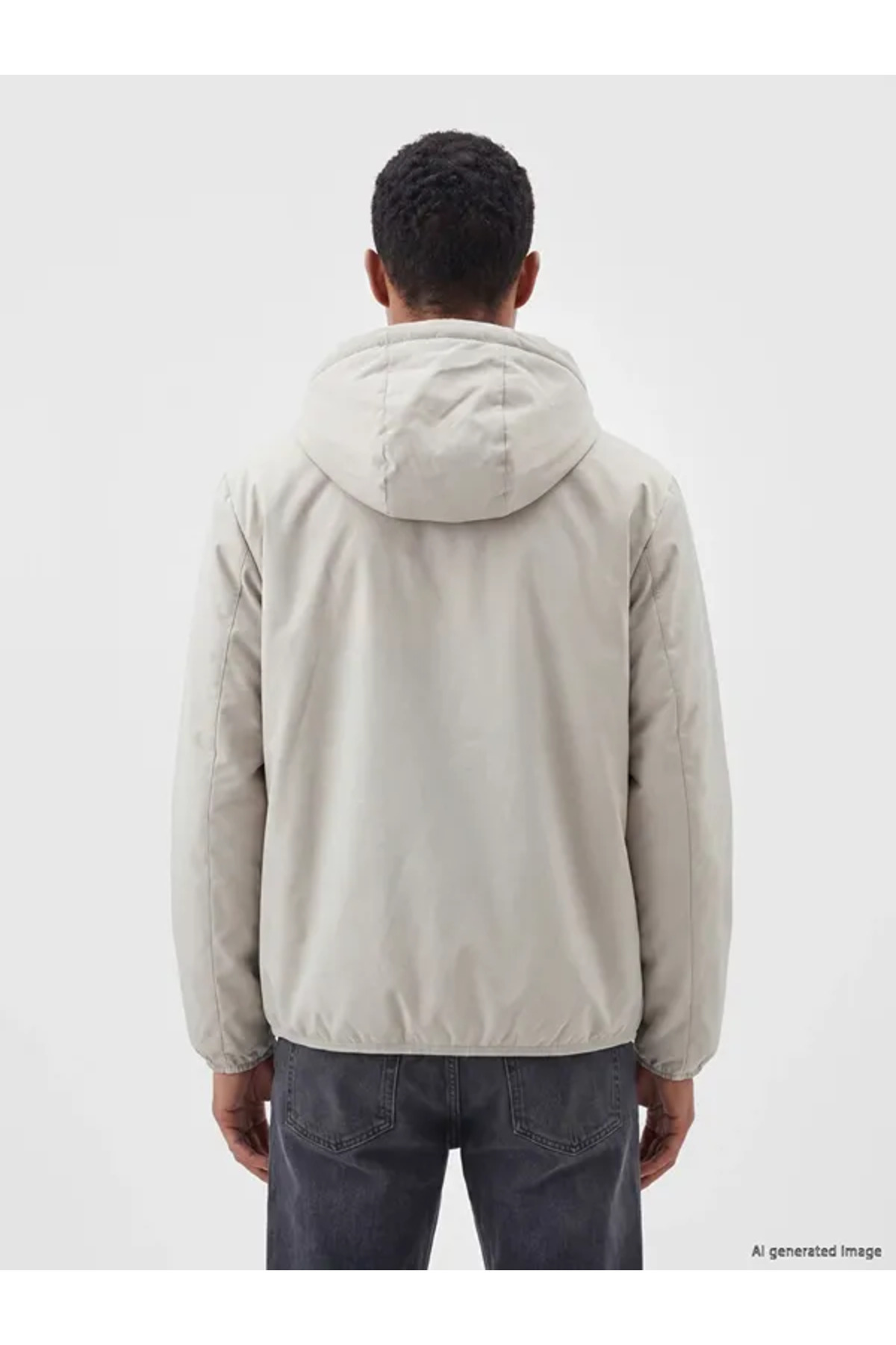 کاپشن بارانی مردانه کلاه‌دار LCW Vision مدل Relaxed Fit — بژ TYCE9CDE2C0822722302BAF00 — تصویر 5 از 6