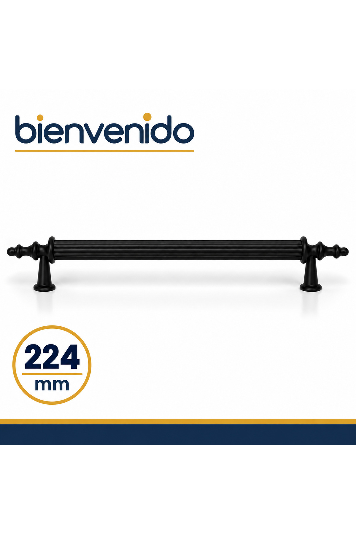 Mat Siyah Metal Kulp 224 mm Dayanıklı Mobilya Kulbu, Dolap Çekmece için Modern Dekoratif Tasarım