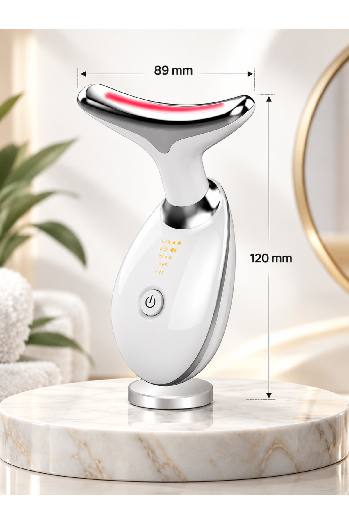 دستگاه مراقبت از صورت و گردن با سه حالت – تمیز، EMS، داغ، با نور LED — سفید MX-155-1 — تصویر 5 از 5