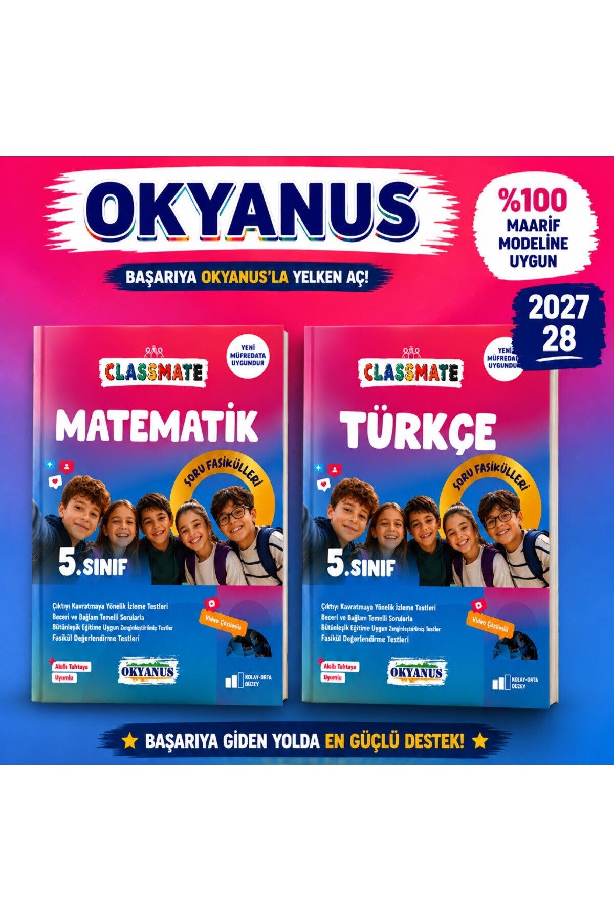 Okyanus Yayınları 5 sınıf okyanus classmate matematik +türkçe soru