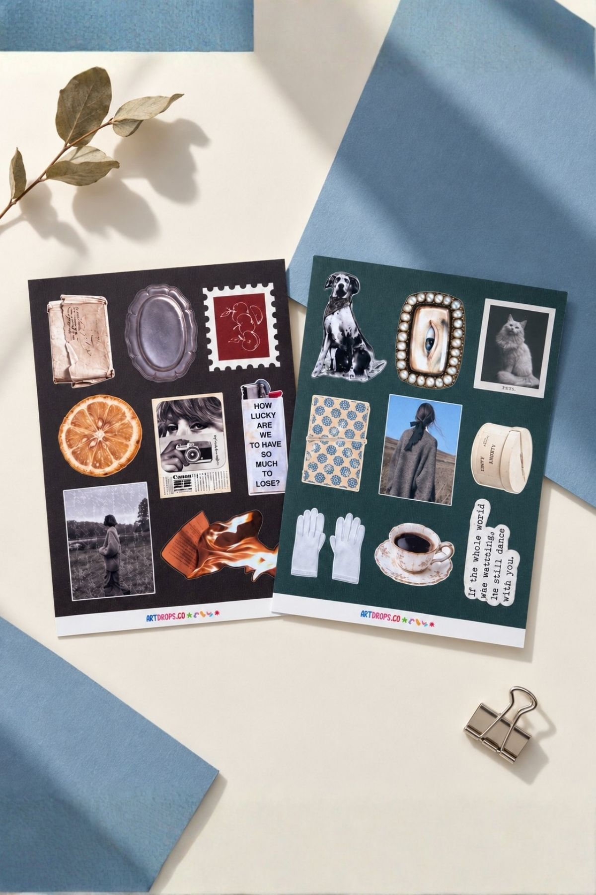 Vintage Life 2’li Sticker Seti – Retro Dekoratif Etiketler