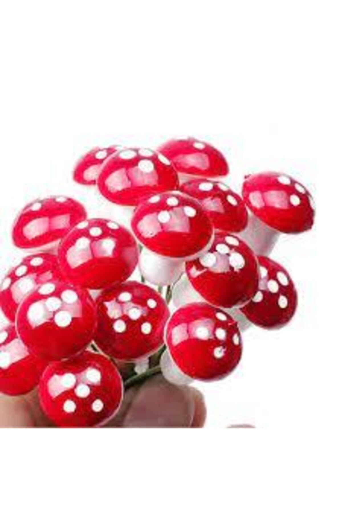 PEMBE MAVİ SÜS-Mushroom Ornament - Christmas Ornament - 10 Pieces Foam Mushroom Terrarium Christmas Garden Flower Pot Ornament (Diameter 3 Cm) 2