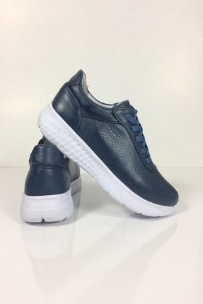 Hakiki Deri Spor Ayakkabı - Mavi TDYSSNK