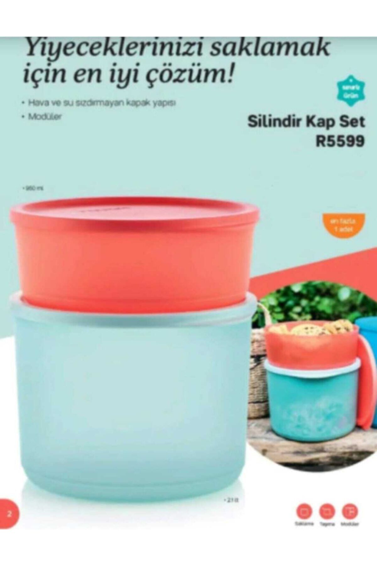 Tupperware-Cylinder Containers Set of 2 2