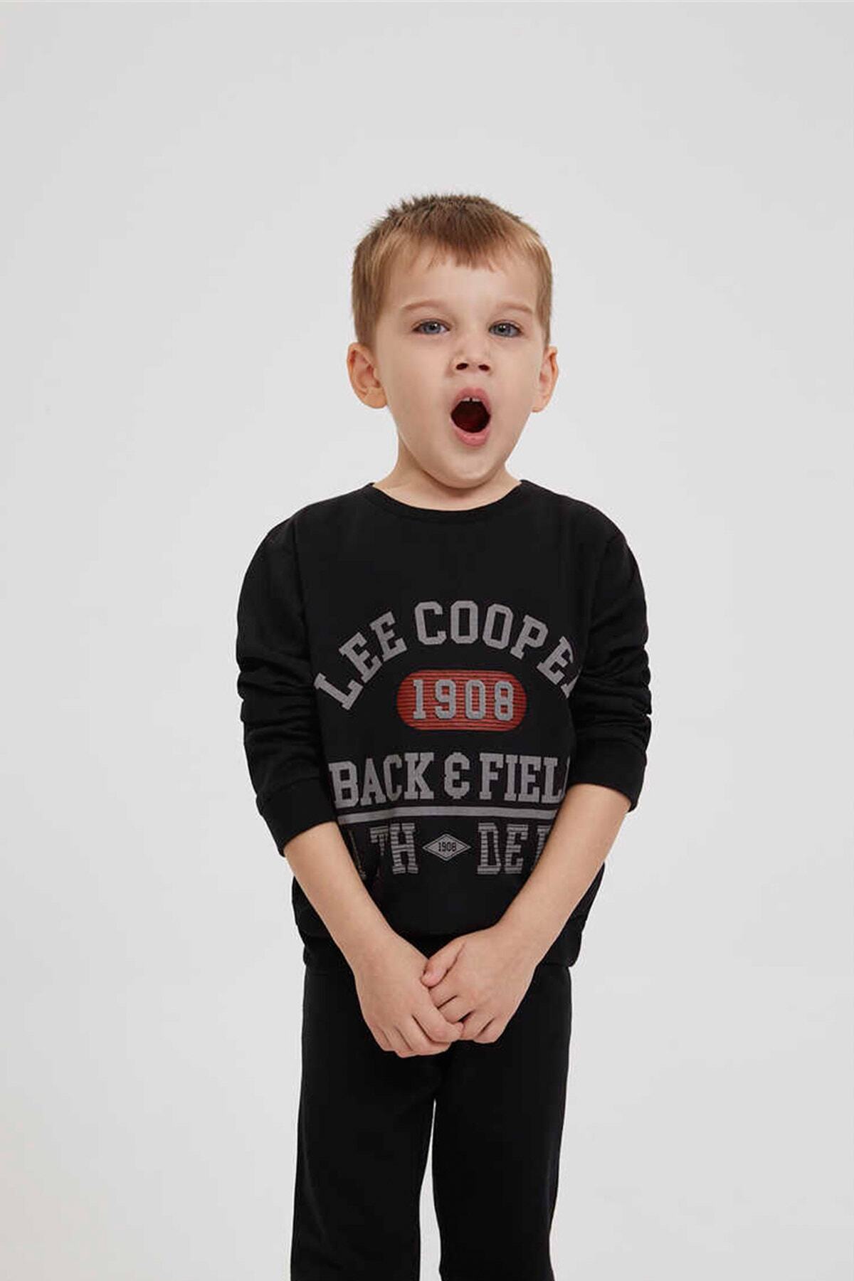 سویشرت پسرانه مشکی Lee Cooper | 201 LCB 241004 اورجینال - تصویر 3