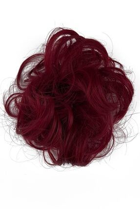 Saç Gürleştiren Kadın Kızıl Simit Lastik Topuz Tokası LT