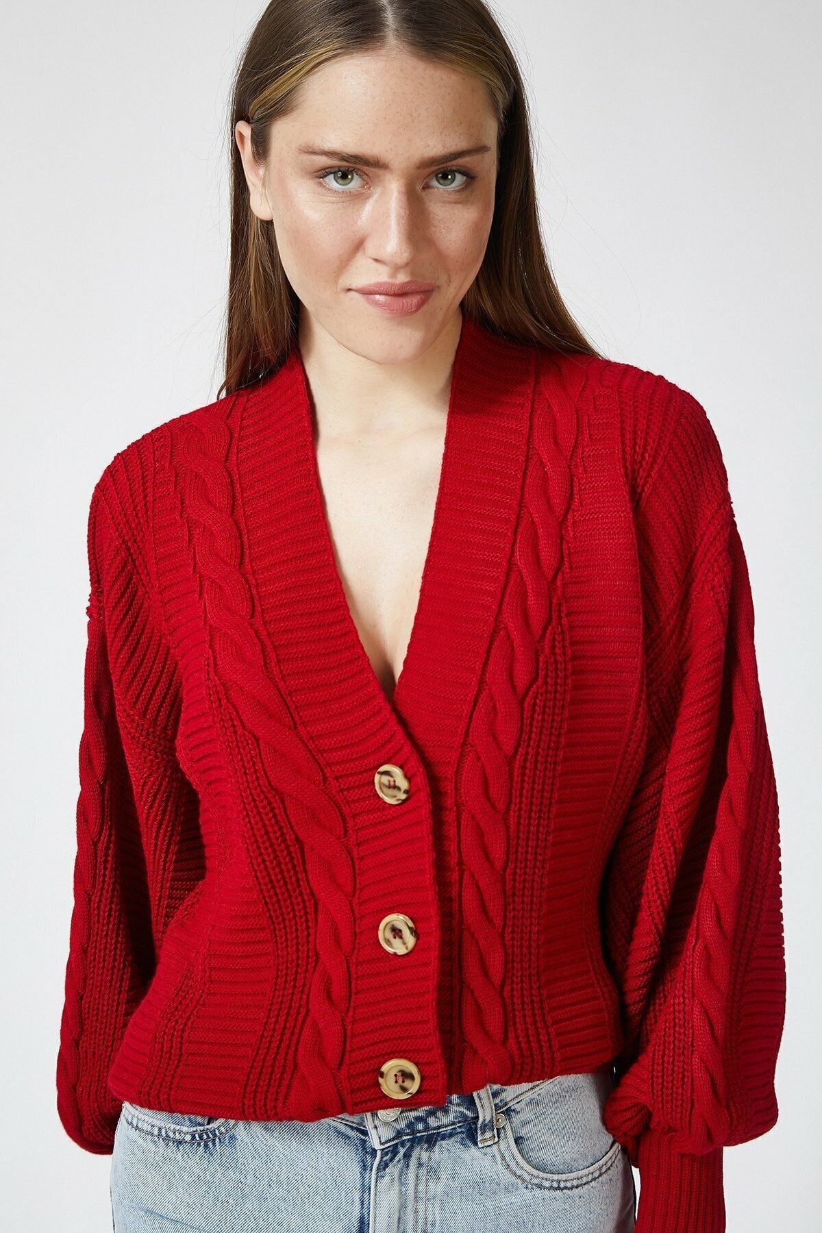 Thick red clearance cardigan
