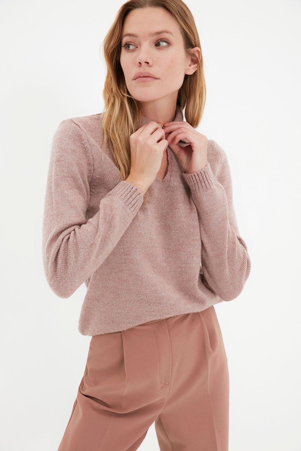 Trendyol Collection Pullover Rosa Regular Fit Fast ausverkauft