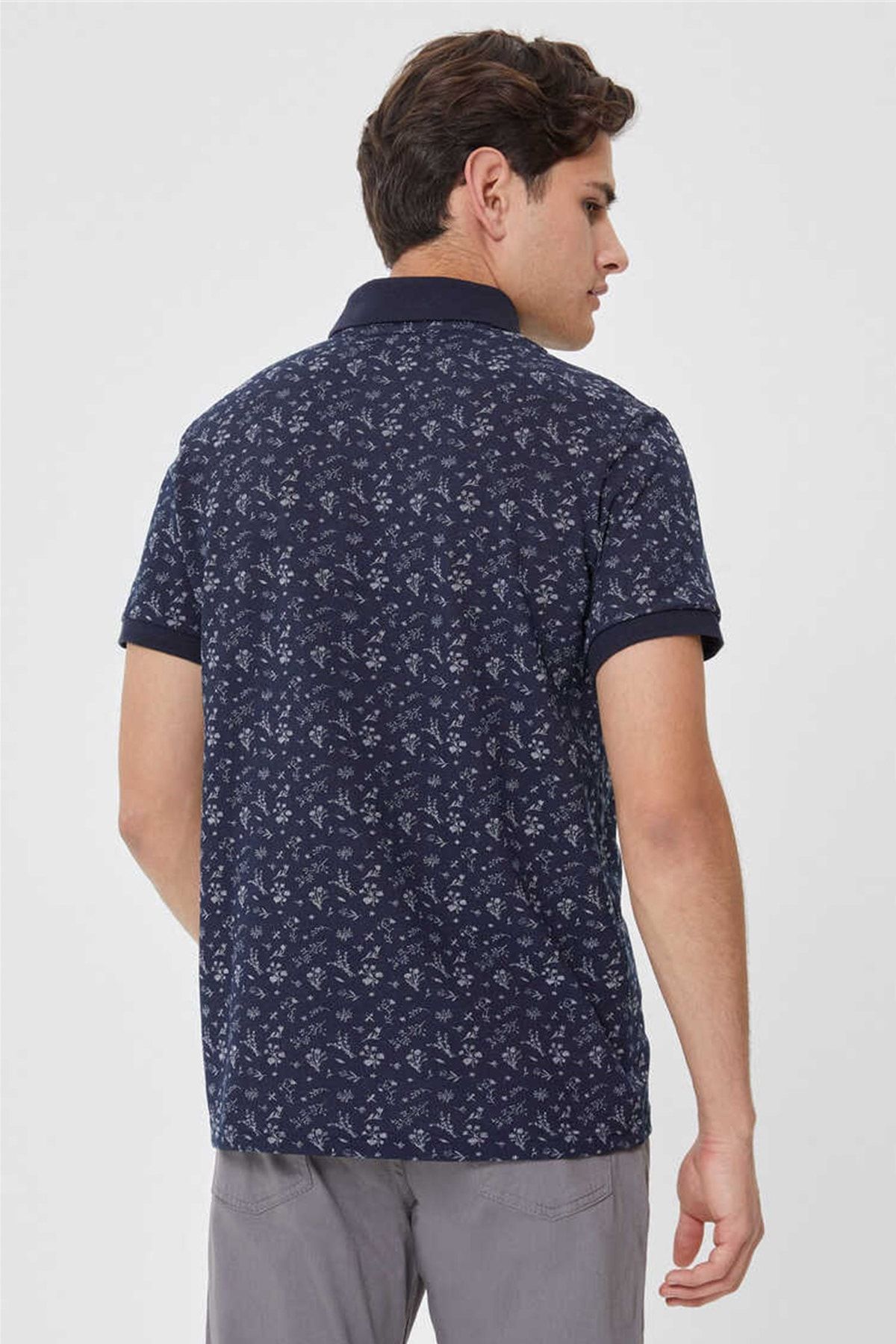 Lee Cooper-تي شيرت فريش بولو للرجال باللون الأزرق الداكن 212 LCM 242045 3