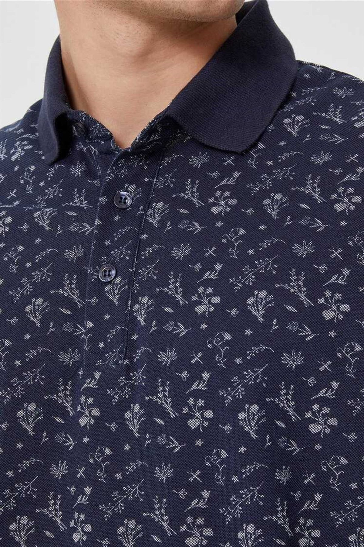 Lee Cooper-تي شيرت فريش بولو للرجال باللون الأزرق الداكن 212 LCM 242045 4