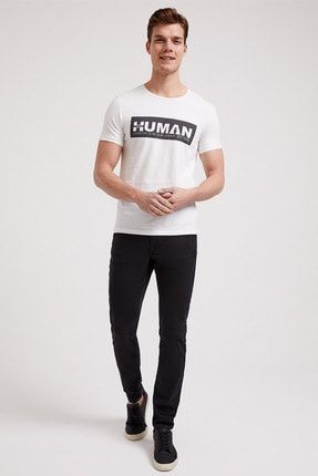 Erkek Human O Yaka T-Shirt Beyaz 202 LCM 242031