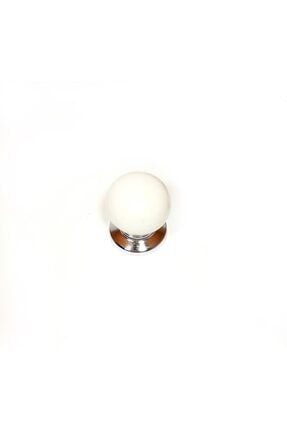 Boncuk Düğme Porselen Görünümlü Kulp Modelleri Dolap Çekmece Mobilya Mutfak Kulbu Krom boncuk4